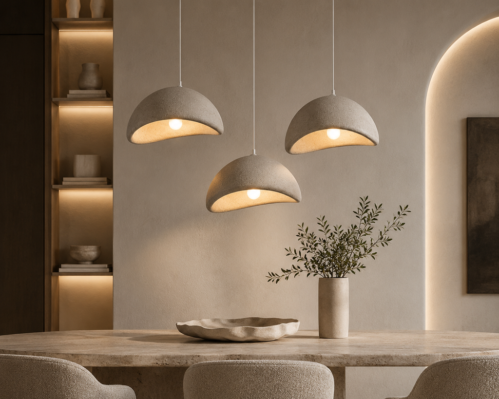 Zen Wabi-Sabi Chandelier | Japanese Stone LED Pendant Light