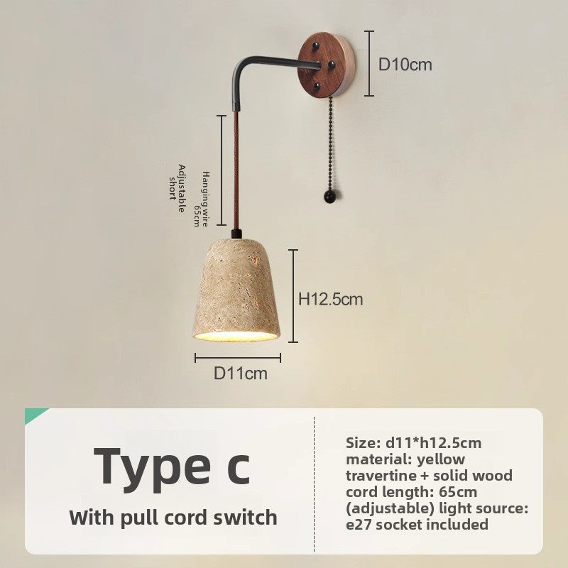 Kyoto Japanese Wooden Bedside Wall Lamp | Warm LED Sconce