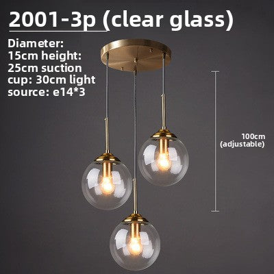 Nordic Glass Pendant Light | Multi-Head Restaurant & Dining