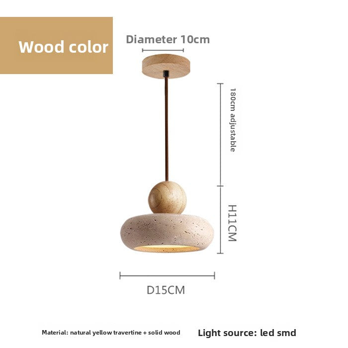 Pebble Travertine Mini Pendant | Natural Stone Bedside Light