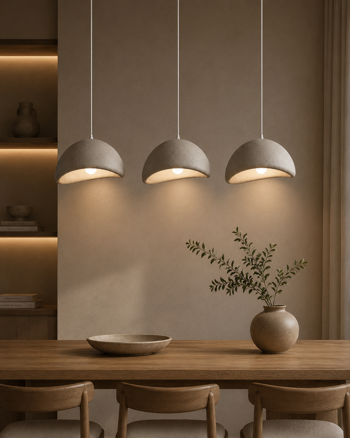 Zen Wabi-Sabi Chandelier | Japanese Stone LED Pendant Light