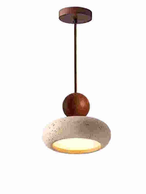 Pebble Travertine Mini Pendant | Natural Stone Bedside Light