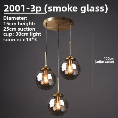 Nordic Glass Pendant Light | Multi-Head Restaurant & Dining