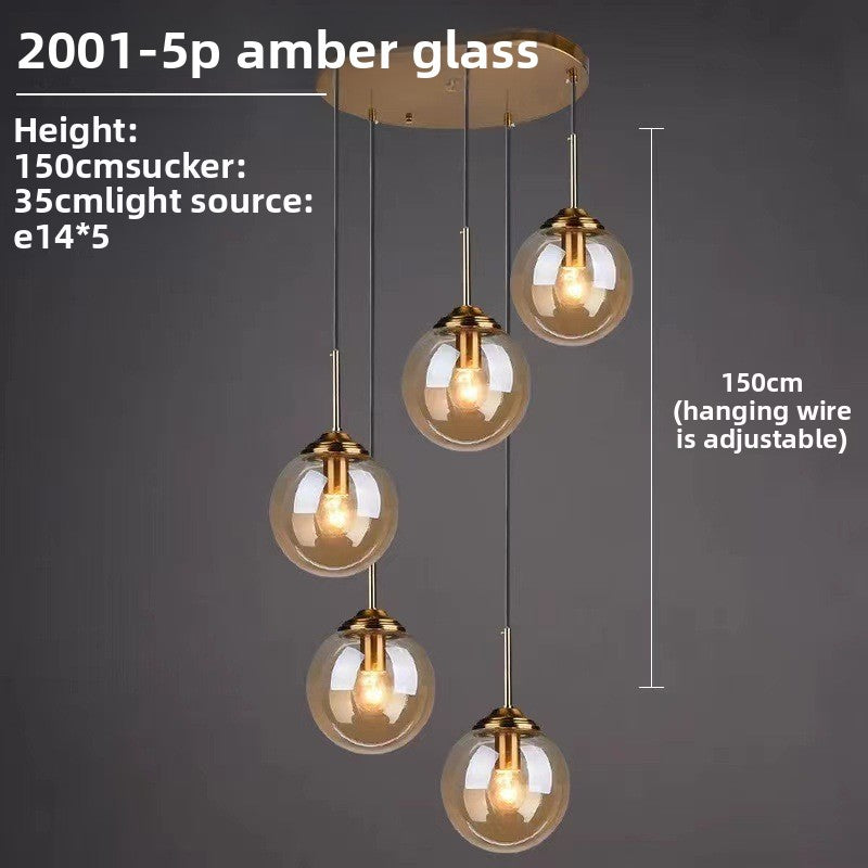 Nordic Glass Pendant Light | Multi-Head Restaurant & Dining