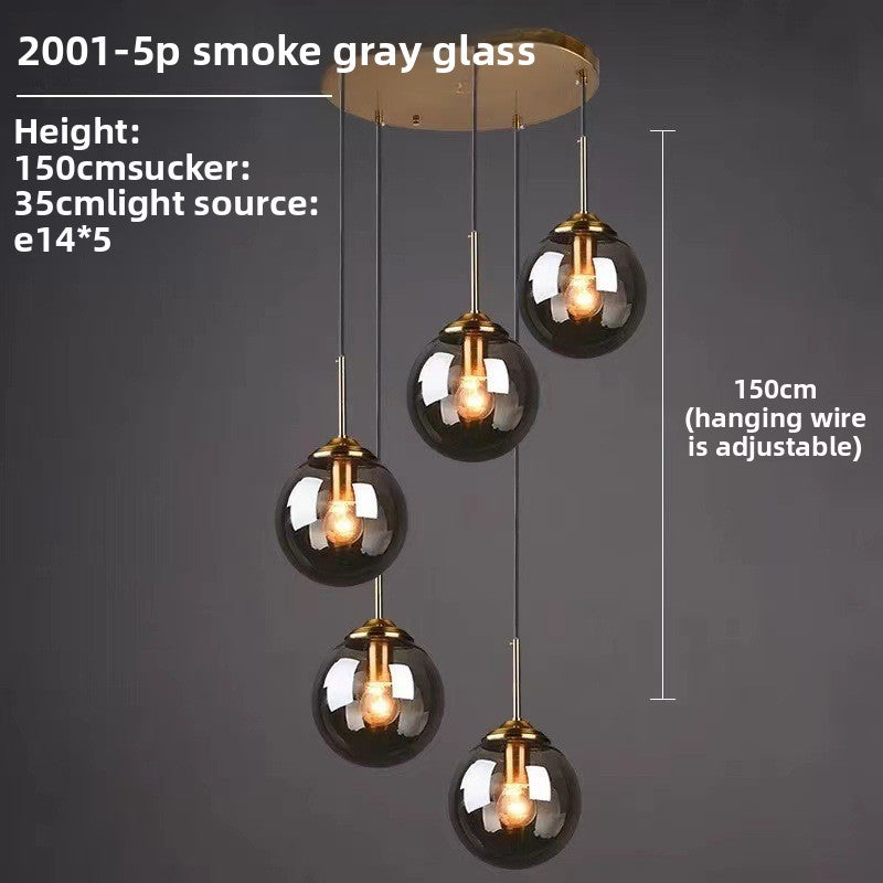 Nordic Glass Pendant Light | Multi-Head Restaurant & Dining