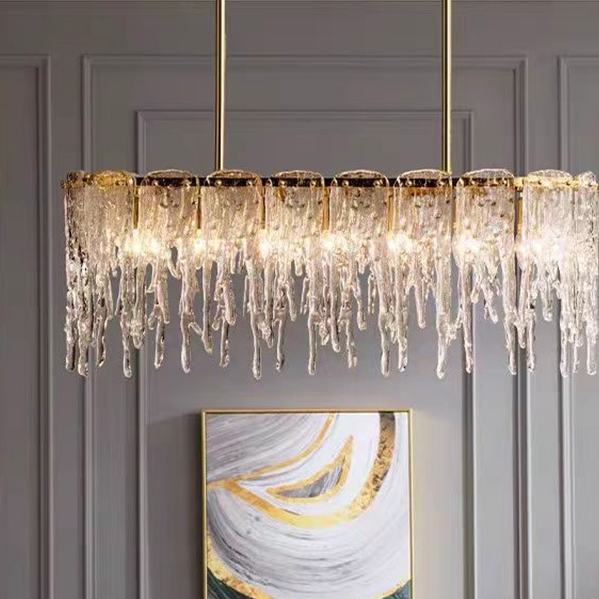 Empress Copper Chandelier | Rectangular LED Dining Room Light
