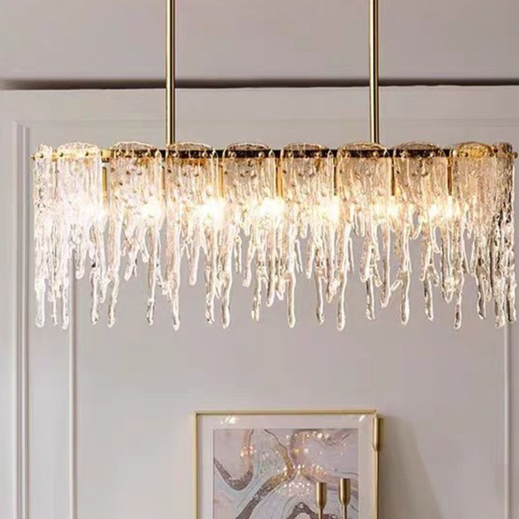 Empress Copper Chandelier | Rectangular LED Dining Room Light