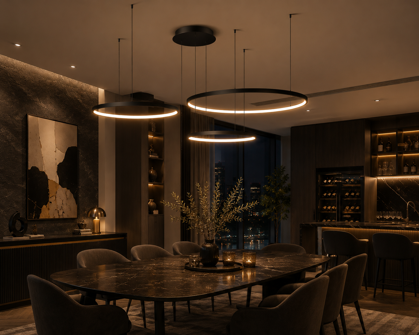 Halo Ring Pendant Light | Large Format LED Dining & Living Room