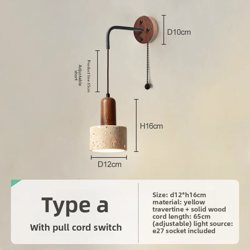 Kyoto Japanese Wooden Bedside Wall Lamp | Warm LED Sconce