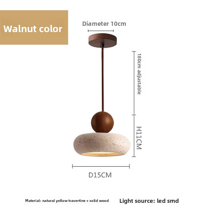 Pebble Travertine Mini Pendant | Natural Stone Bedside Light