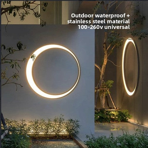 Luna Crescent Outdoor Wall Light | IP65 Stainless Steel LED Lamp