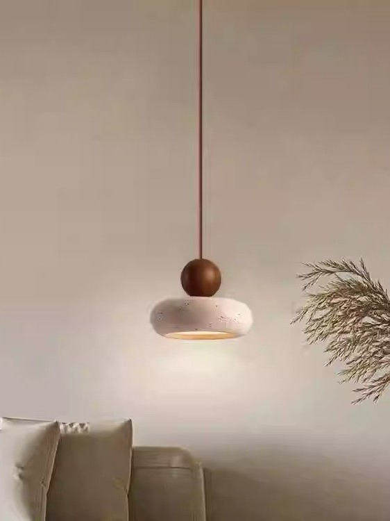 Pebble Travertine Mini Pendant | Natural Stone Bedside Light