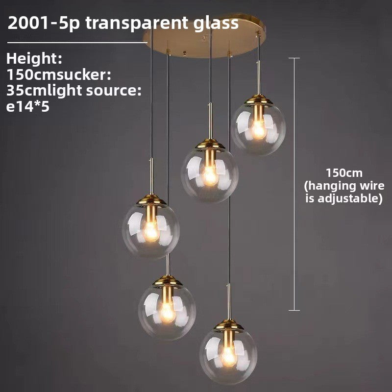 Nordic Glass Pendant Light | Multi-Head Restaurant & Dining