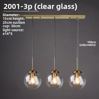 Nordic Glass Pendant Light | Multi-Head Restaurant & Dining