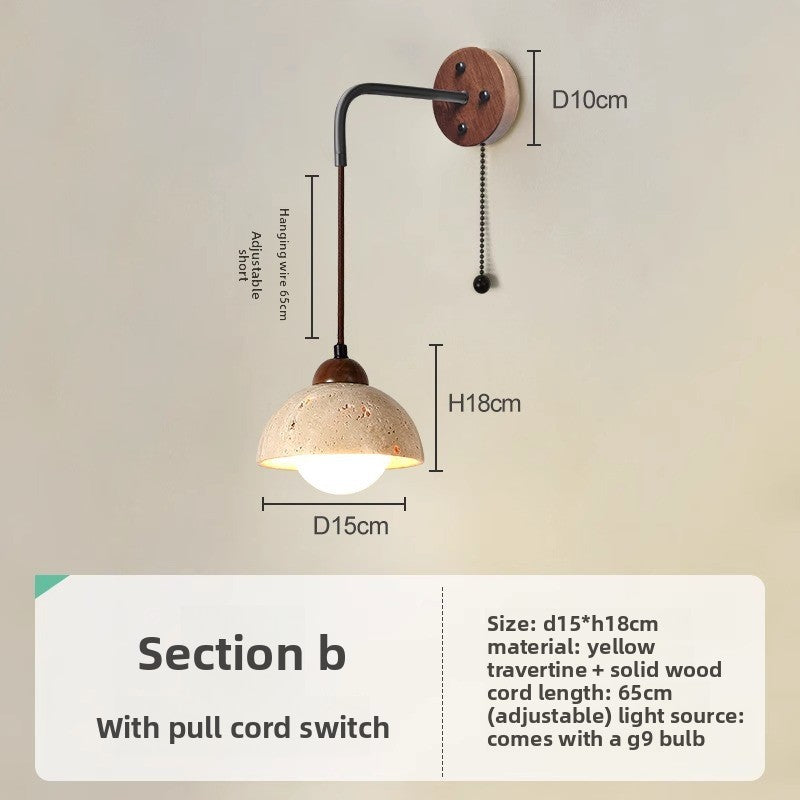 Kyoto Japanese Wooden Bedside Wall Lamp | Warm LED Sconce