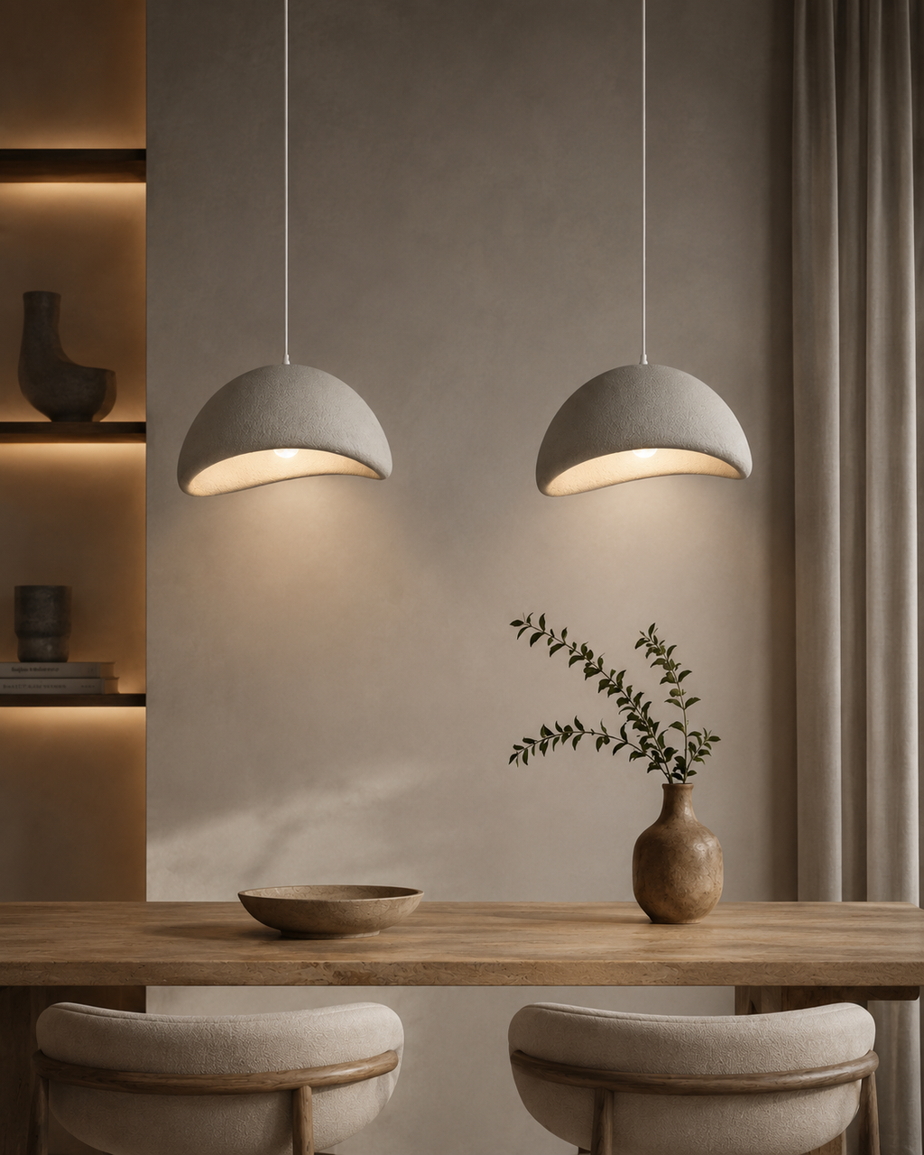 Zen Wabi-Sabi Chandelier | Japanese Stone LED Pendant Light