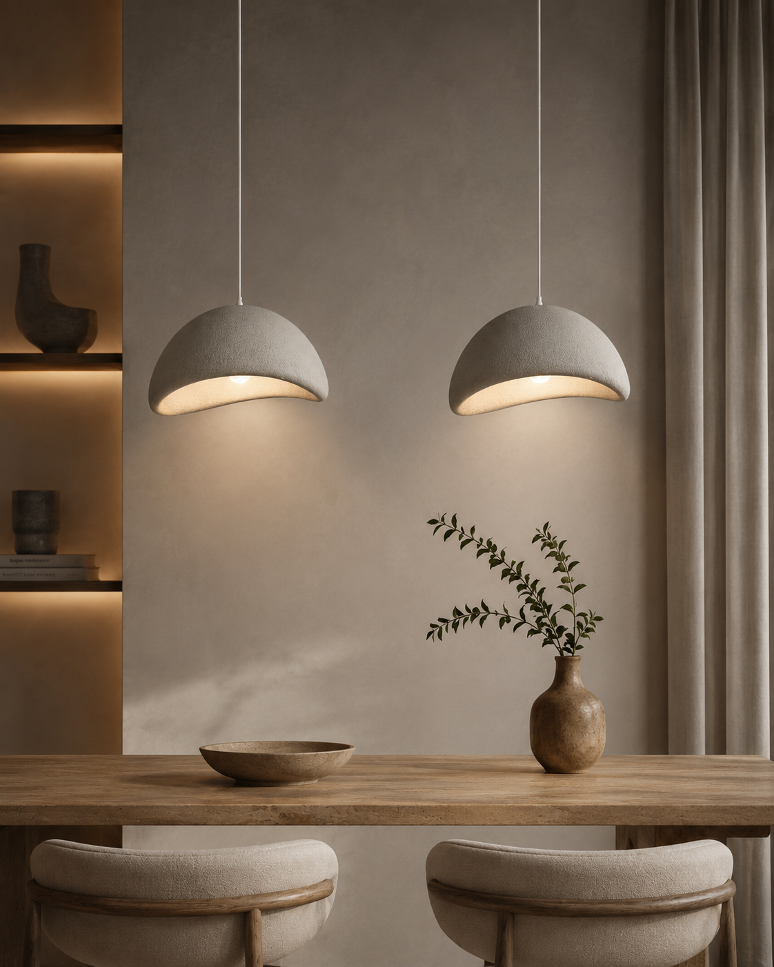 Zen Wabi-Sabi Chandelier | Japanese Stone LED Pendant Light