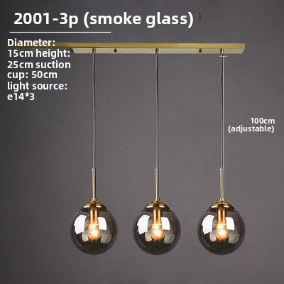 Nordic Glass Pendant Light | Multi-Head Restaurant & Dining