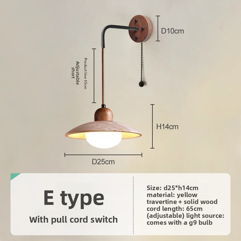 Kyoto Japanese Wooden Bedside Wall Lamp | Warm LED Sconce